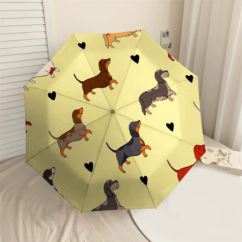 

1PC Dog Pattern Umbrella-8-Rib Reinforced, Automatic Open, Lightweight & Durable, Cute Fashion Accessory for Outdoor-T337
