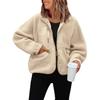 Cappotto in Pile Polare da Donna Autunno/Inverno Sportivo Casual Tinta Unita Giacca Maglione Caldo Top 20 colori