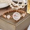 Luxury Small Dial Bracelet Style Watch for Women Elegant Fashion Versatile Ladies Quartz Watches Flower Strap Wristwatches