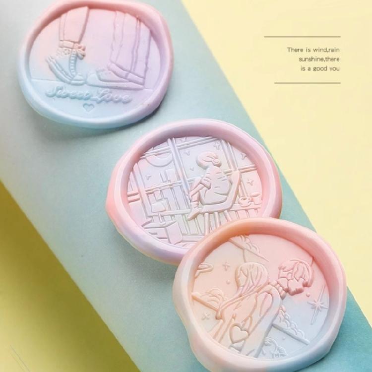 Round Wax Seal Stamp Head for Scrapbooking, Party Invitations Gift Packing Decor