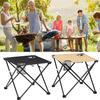 Vikbart Campingbord i Tyg med 2 Mugghållare Bärväska Kraftigt Vattentätt Oxfordtyg Utomhus Picknick Strand Vandring Fällbart Bord