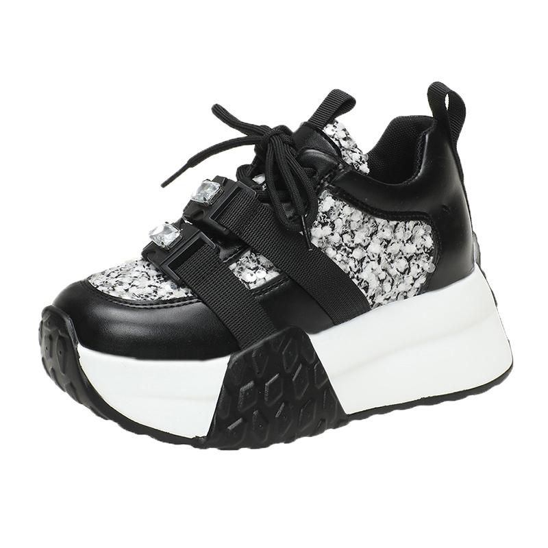 

Модные 6 см Массивная Платформа Уличные Кроссовки Женские Зимние Супер Высокий Каблук Повседневная Обувь Женская Обувь Увеличивающая Рост Ботильоны Женские Весна Лето 34 чёрный