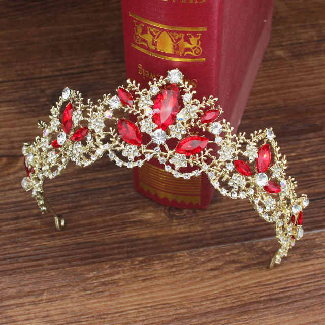 Wedding Crystal Bridal Tiara Crown Queen Bride Diadem Hair Ornaments Head Jewelry Accessories for Women Pageant Headpiece