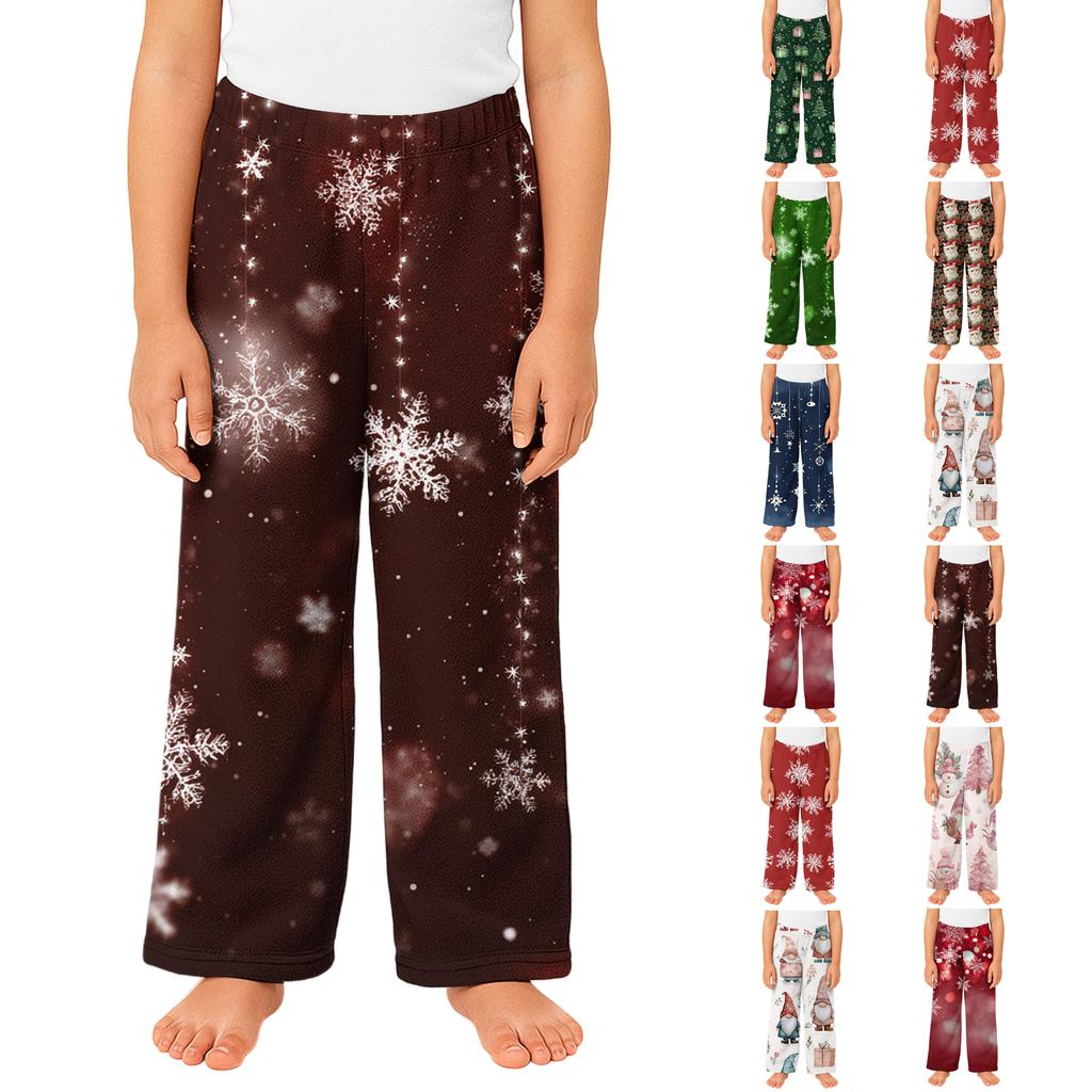 Children's Winter Pants Full Length Long Trousers Printed Pants