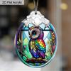 Colorful Owl Acrylic Decorations Animal Acrylic Pendant Snap-On Round Acrylic Hanging Ornaments Perfect for Home Balcony and Holiday Gift