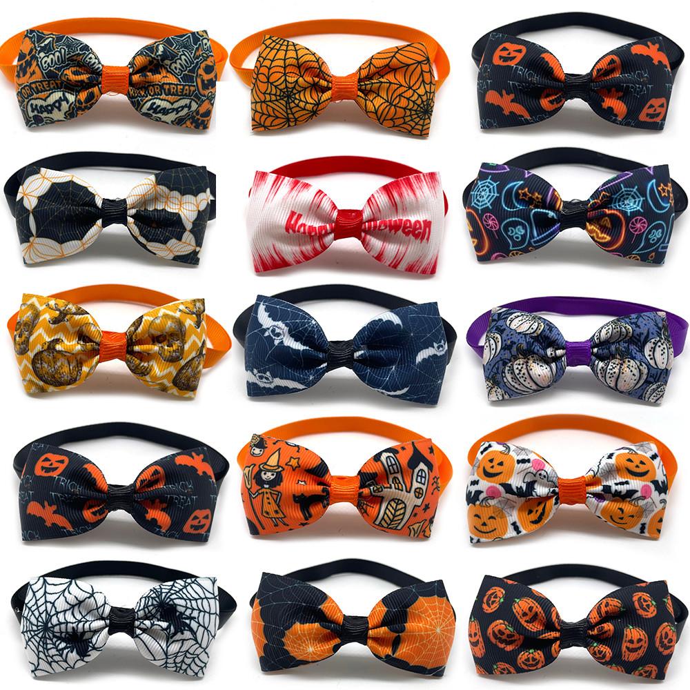 50/100pcs Halloween Dog Accessories Pet Dog Bow Tie Small Dog Bowties Nekties Pet Dog Grooming Accessories Samll Dog Products
