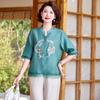 Hongdou New Chinese Style Spring Shirt Set for Middle-Aged Women