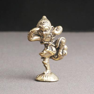 Vintage Messing Affenkönig Statue Desktop Ornament Chinesischer Superheld Sun WuKong Figuren Handwerk Zimmerdekorationszubehör