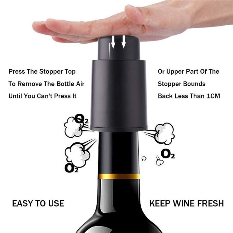 Practical-2 Pack Wine Bottle Corks Wine Bottle Stopper Vacuum Wine Stoppers Reusable Wine Preserver Wine Corks