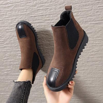 Fashion 2024 Autumn Winter New Women Chelsea Booties Flat Female Short Tube Platform Retro Plus Velvet Cotton Shoes Woman Ankle Boots