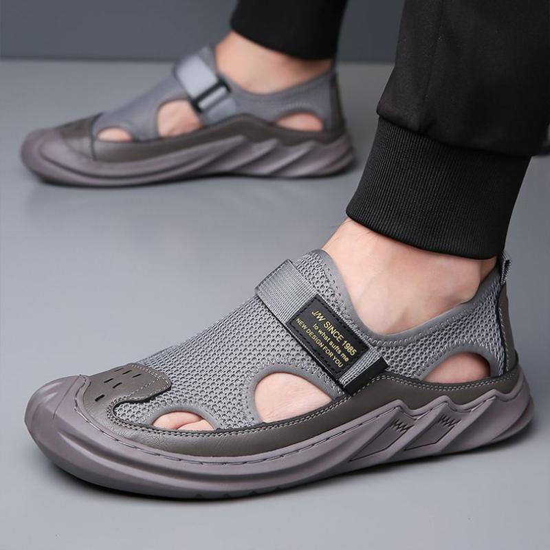 Brand Men's Mesh Sandals Light Breathable Closed Toe Sandals Summer Outdoor Wading Camping Casual Sandal Shoes for Men Sandalias