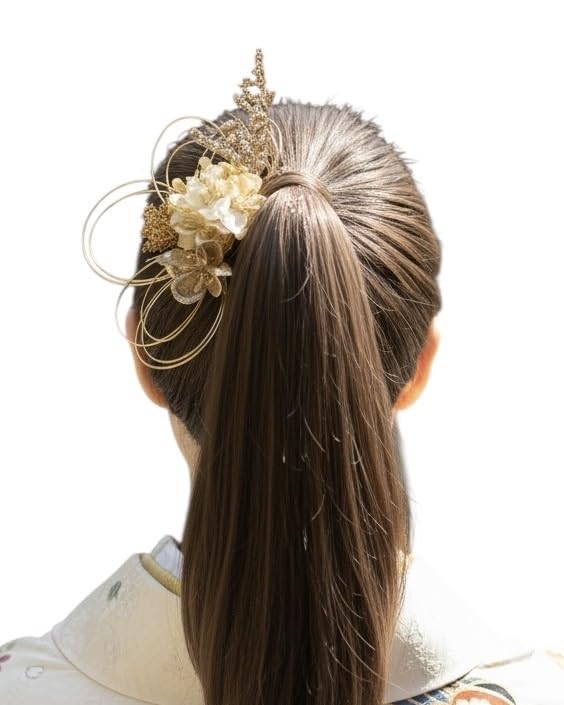 

[Lomeri] Artificial Flower Hair Ornament for Coming-of-Age Ceremony, Graduation Ceremony, Furisode Kimono, Wedding, and Traditional Japanese Attire