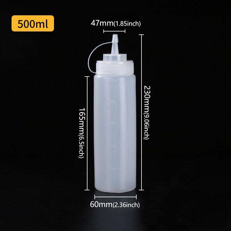 240-1000ml Plastic Pointed Mouth Squeeze Type Made Environmentally Friendly Bottles Containers For Sauces Ketchup BBQ Syrup Oils