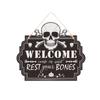 Halloween Hanging Door Sign Home Sweet Haunted Home Decorative Wall Plaque for Indoor Outdoor Seasonal Party Decoration