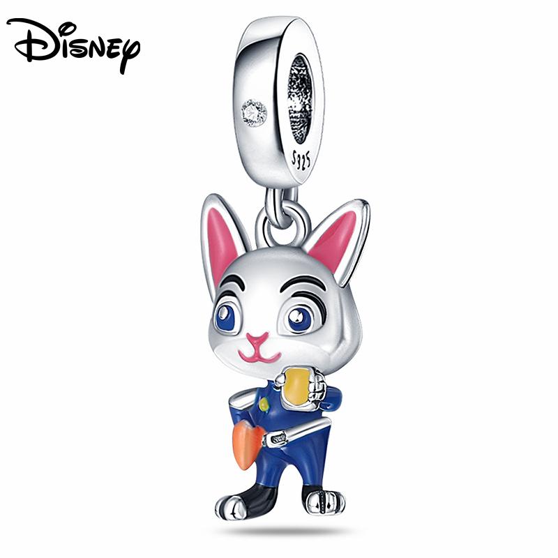 925 Silver Disney Mickey Zootopia Boutique Charm Pendant Fit For Necklace Original Bracelet DIY Fine Festival Women's Party Gift