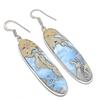 Natural Tree Agate Gemstone Handmade 925 Sterling Silver Earring 2.76" C7Z86