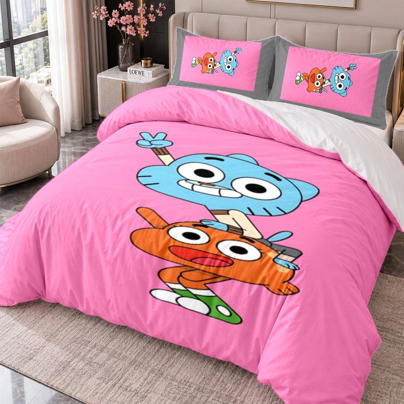 Gumball 3Pcs Bedding Set Duvet Cover With Two Pillowcases For Bedroom Home Decoration