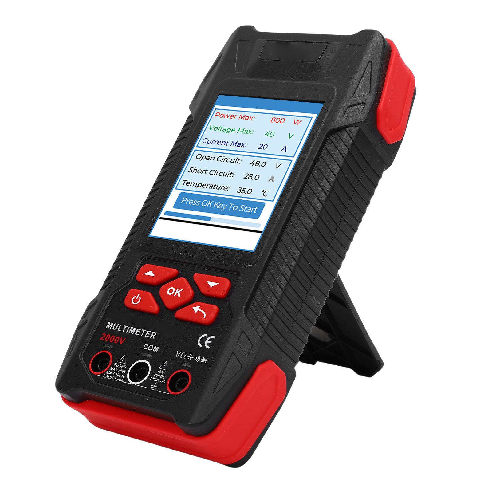 

Solar MPPT Tester Multimeter 2000W Photovoltaic Panel 60000 Counts Digital Watt Meter 2 in 1 Portable Tool AC DC High