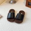 Children's Cotton Slippers Winter New Soft Bottom One-word Wool Slippers Female Students Versatile Warm Fluffy Slippers