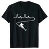 Men's Clothing Ski Skiing Heartbeat Snowboard Shirts Fashion Graphic Short Sleeve Tee O-Neck Harajuku Men Oversized T-shirt