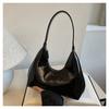 New women's bag, French niche patent leather bag.