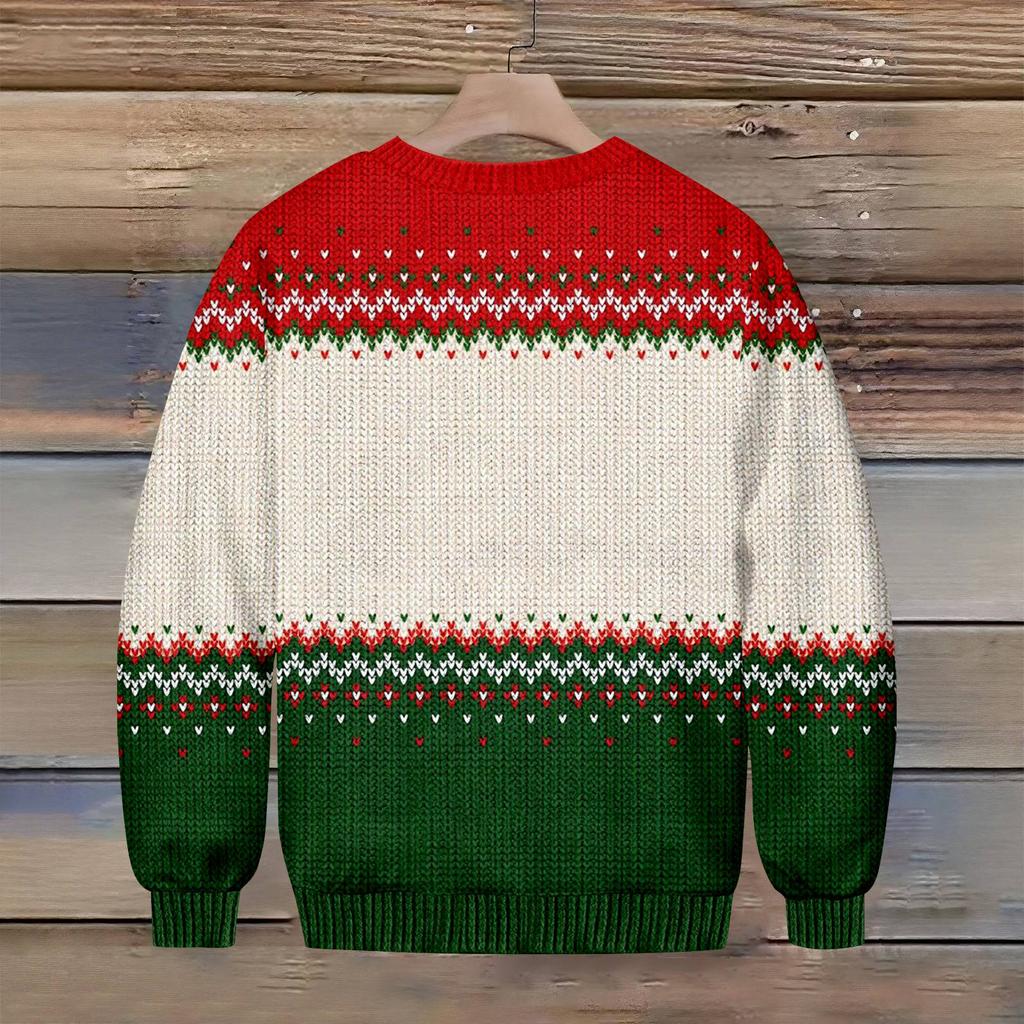 Herren Weihnachts Pullover mit bedrucktem Kragen