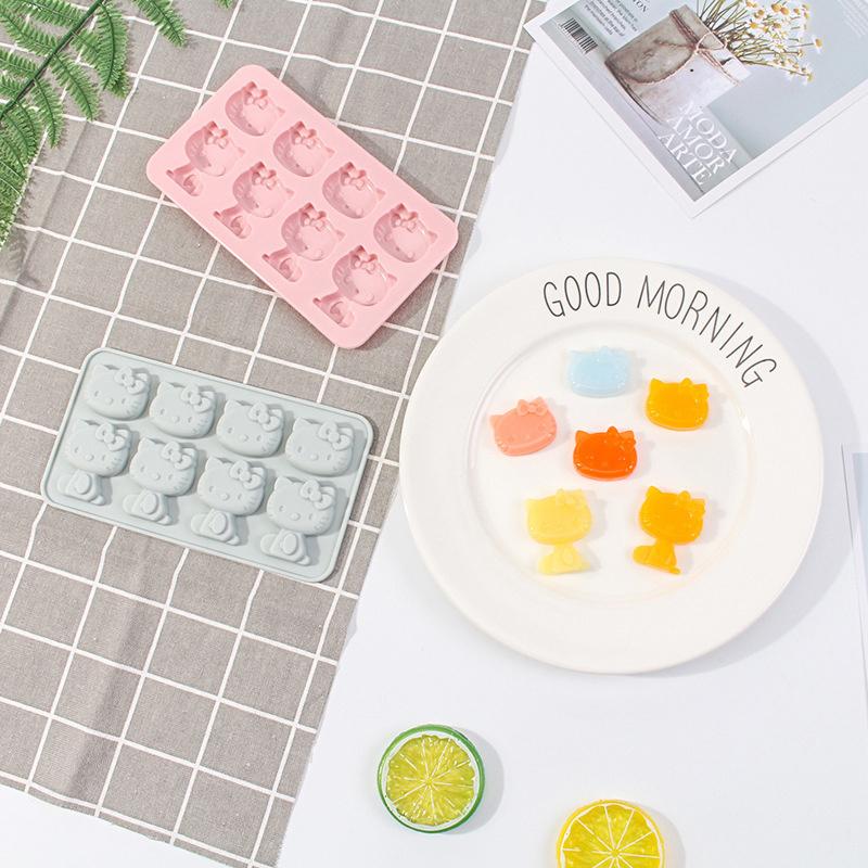 Creative Cute Cat Silicone Summer Ice Block Mold Cartoon Diy Chocolate Biscuit Mold Baking Tool Homemade  Drip Mould Gift