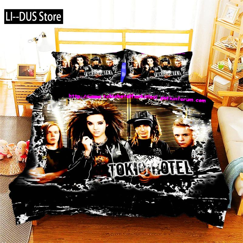 Rock Band Tokio Hotel3D Print Bedding Set Duvet Covers Pillowcases One Piece Comforter Bedding Sets Bedclothes Bed K581