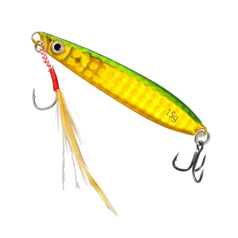 Thousand Changes Super Long Cast Iron Plate Lure: Electroplated Artificial Bait for Freshwater & Seawater Fishing