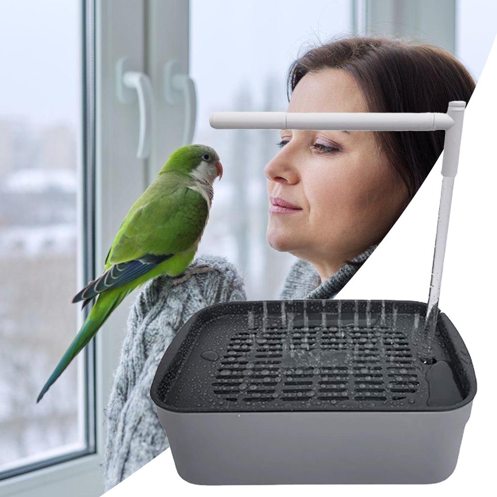 Automatic Electric Parrot Bathing Pool Bird Shower Tub with Water Circulation System for Small Birds Pet Cleaning Grooming