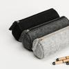 Round Felt Pencil Case Pen Bag Large Capacity Simple Design Makeup Pouch Storage Organizer Pen Bag Makeup Pouch