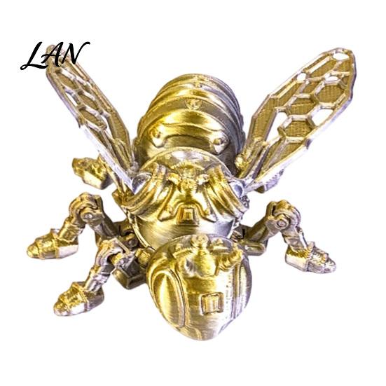 Lightweight 3D Printed Display Piece Articulated Bee Fidget Toy, Flexible Joint Figurine with Keychain, High Precision Hollow Body Model Mechanical