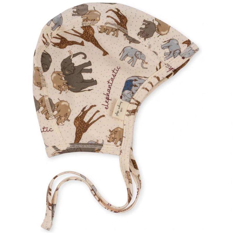

In Stock: Danish Konges Slojd Organic Cotton Baby Romper and Hat Set Elephantastic Tire Cap 6-9 months