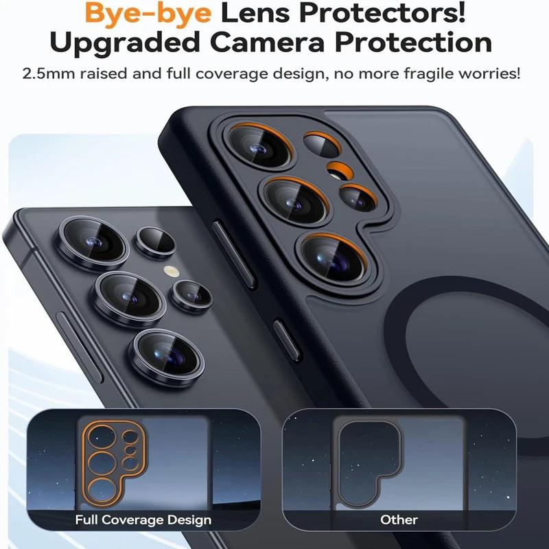 Luxury Matte Case For Samsung Galaxy S26 S25 S24 S23 Ultra Plus FE A56 A36 A26 A17 A16 S25Edge Magsafe Wireless Charge Cover
