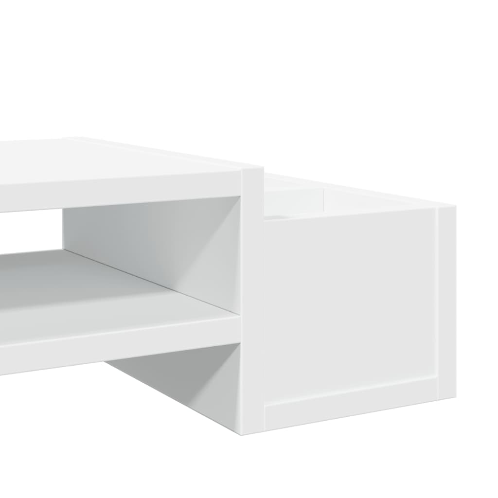 Monitor Stand with Storage Space White 70 X 27 X 15 Cm Particleboard