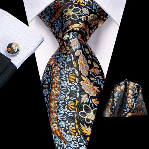 Herren-Krawatte, Einstecktuch, Manschettenknöpfe, komplett aus Seide, für Hochzeit, Abschlussball, Party, Geschenk, Rosa, Blau