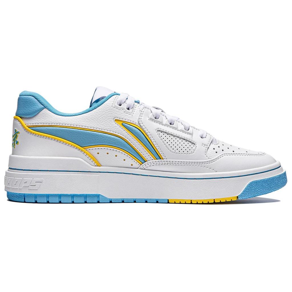 Li-Ning Comfortable Casual Non-Slip Wear-Resistant Low-Top Skate Shoes Unisex Sneakers White Blue ABCU001-4