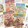 3D House Sticker Set of DIY Collage Scenery Landscaping Paper Miniature Paper 3D Korean Style Decorative Planner Stress Includes Tweezers Forest Hotel