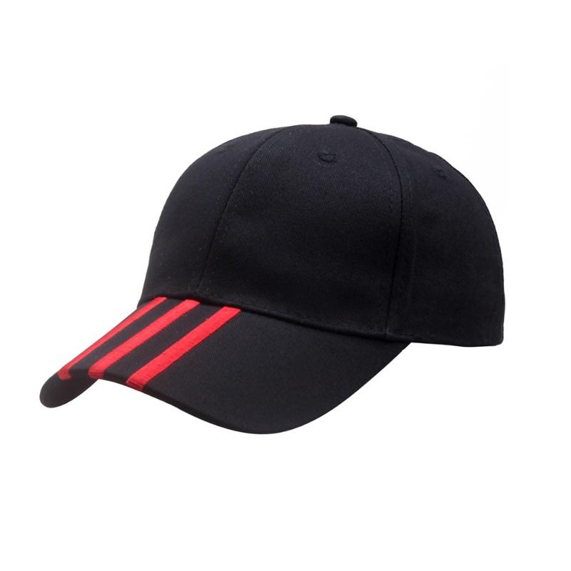 

Cap Fashion Baseball Brim Embroidery Hat Hiphop Hats Outdoor Sports Leisure Black (Red With Three Bars)