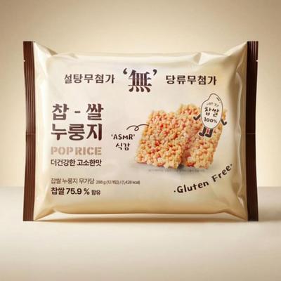 Opečená lepivá rýže(Pufované rýžové krekry) Svačiny bez cukru a bez lepku 288 g(24g x 12 ks)