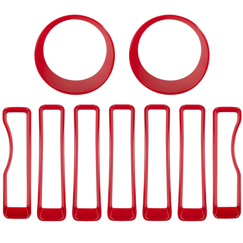 Mesh Grille Insert Grill Sticker & Headlight Turn Light Cover Trim for Jeep Wrangler JL 2018-2025 Chrome Accessories