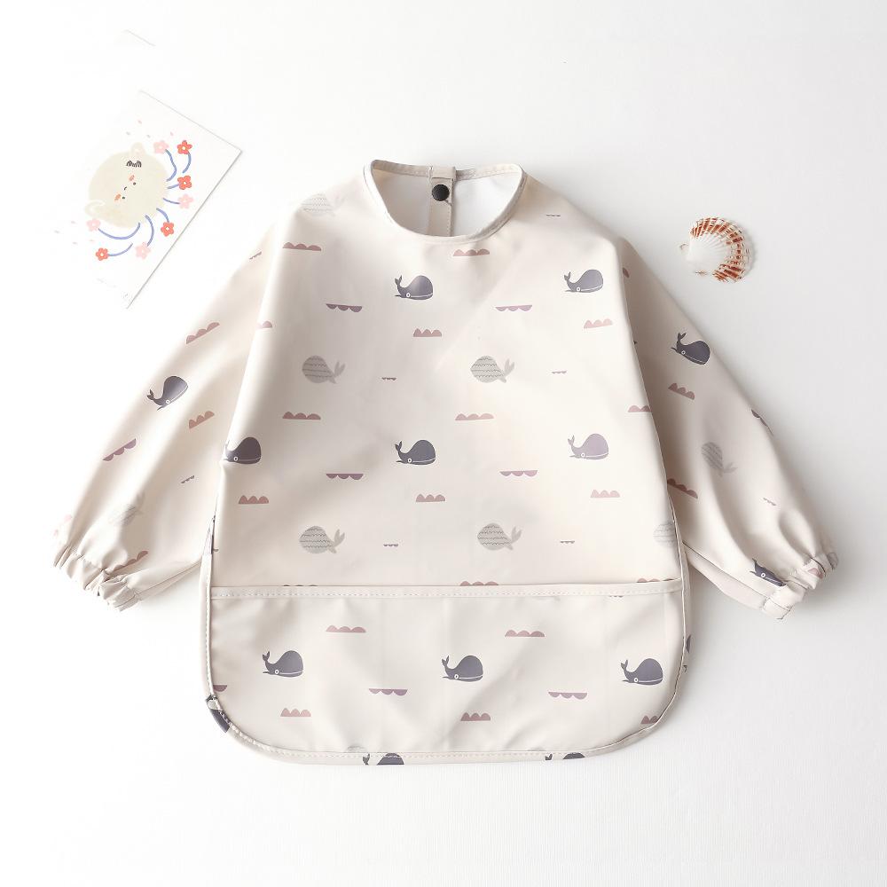 Cute Baby Bibs Toddler Waterproof Long Sleeve Apron Cartoon Animals Children Feeding Smock Bib Baby Stuff Newborn Accessories