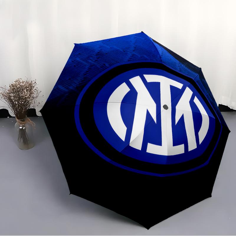 1pc I-Internazionale Milano (2) Umbrella, Sun Protection, And UV Shielding. It Has Eight Sturdy Ribs for Outdoor Use And Perfect As a Holiday Gift