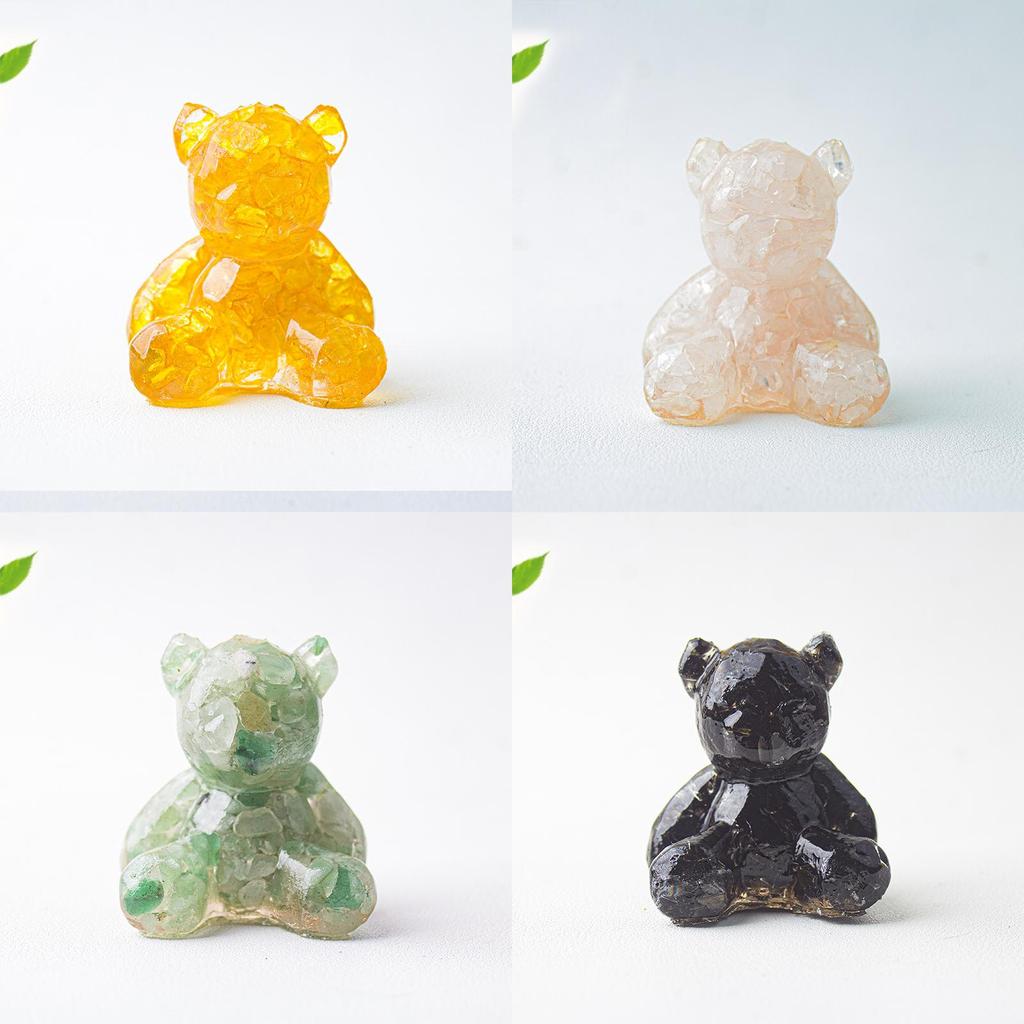 Crystal Resin Art Miniature Bear Desk Decor For Office And Home Gift Ideas