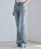 Awodeijeu Slash Line Bootcut Denim Pants [Light Blue]