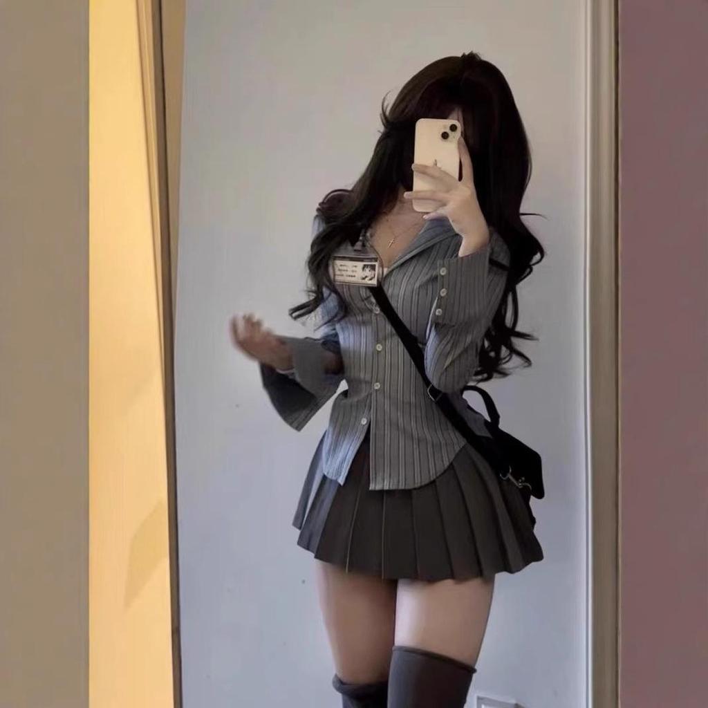 Košile s pruhovaným pasem Pure Desire - Unikátní top s dlouhým rukávem pro ženy na jaro/léto '23