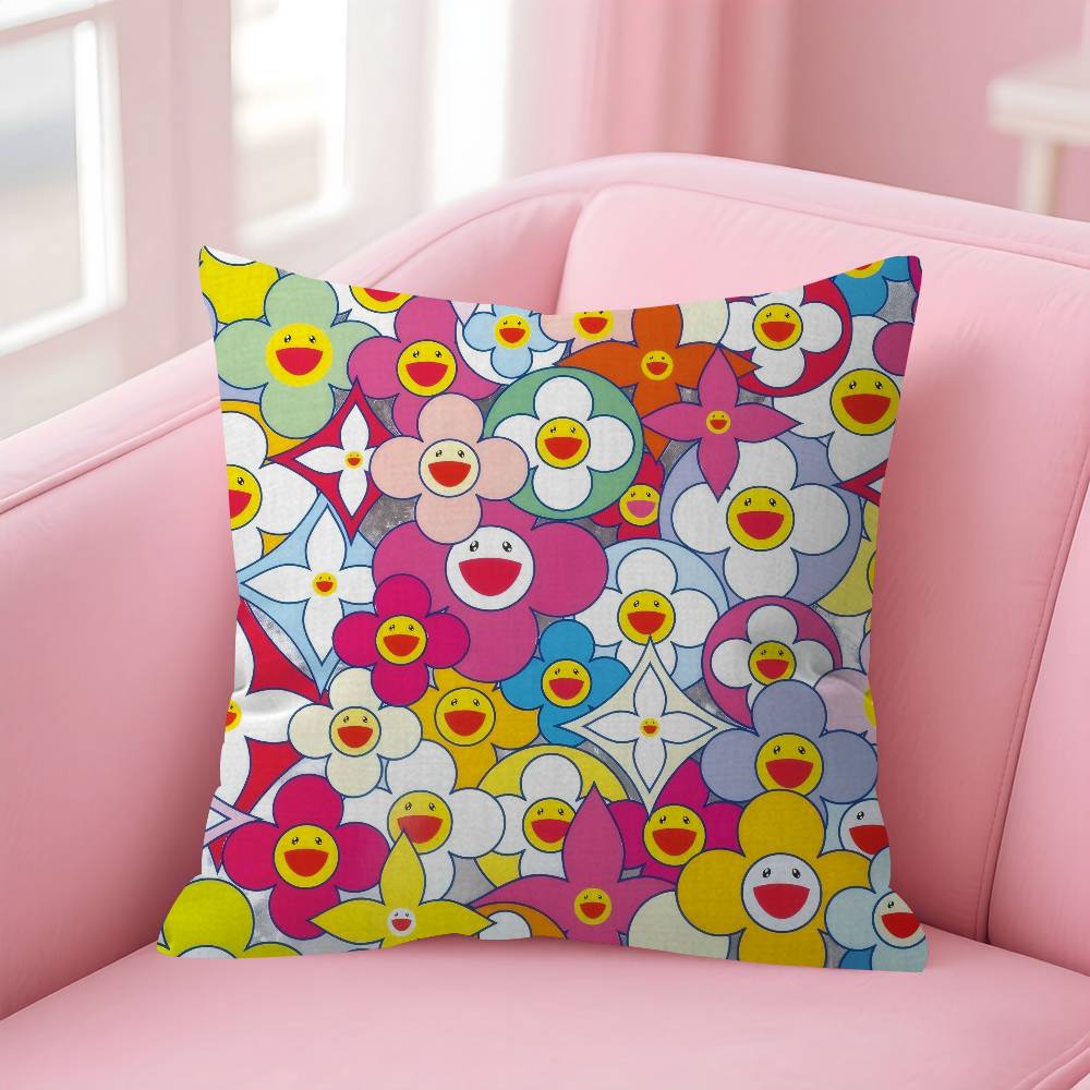 Pop Aesthetics T-Takashi-M-Murakami Personalized Picture Text Home Decorative Pillows Household Gifts 45X45Cm