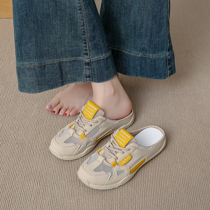 Fashion Shoes Woman 2025 Cover Toe Loafers Female Slippers Sneaker New Summer Slides Slippers Women Summer Cover Toe Sneaker Shoes Panto