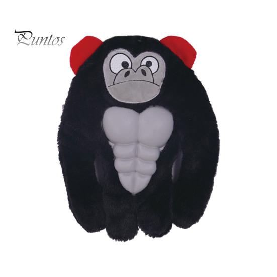 

Неразрушимая игрушка для собак «Горилла», плюшевая игрушка для жевания «Горилла» для агрессивных любителей жевать, интерактивное пищащее животное с мышцами для маленьких, средних и больших собак чёрный