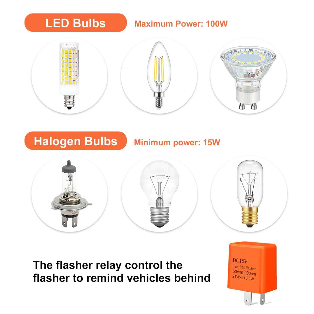 Weasch Einstellbares Elektronisches Blinkrelais, 12VDC 2-polig, LED Elektronisches Blinkrelais